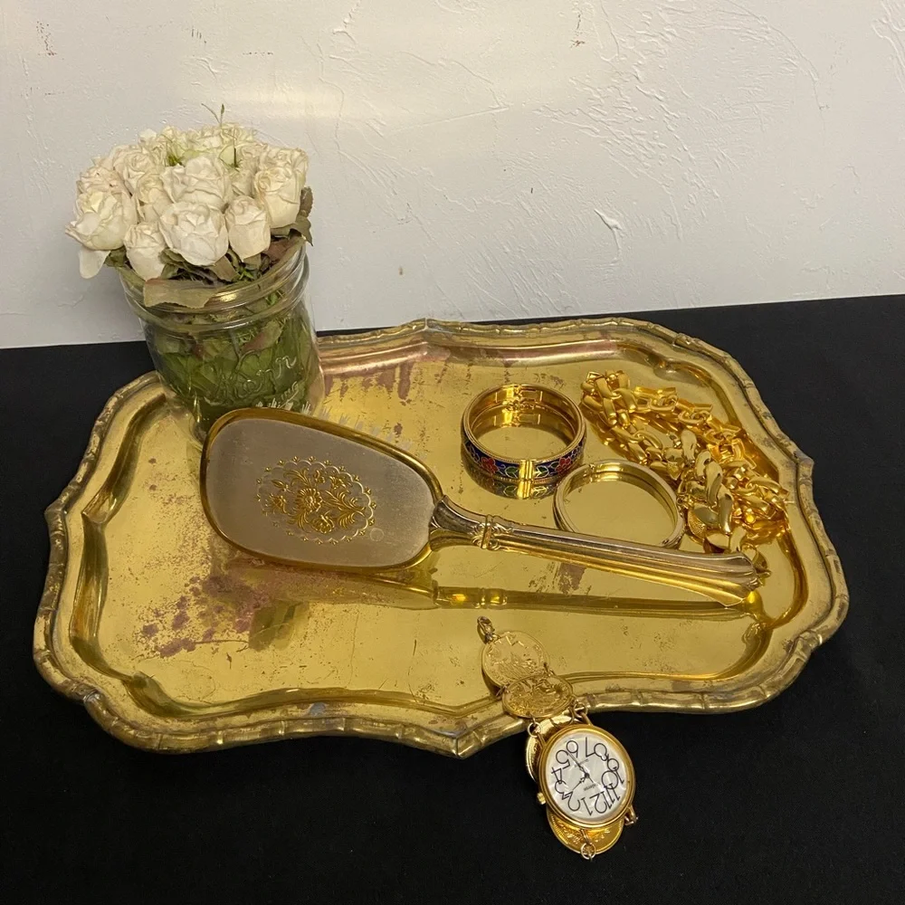 Antique Brass Vanity Tray